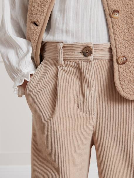 Pantalon large beige+framboise+marine - vertbaudet enfant 