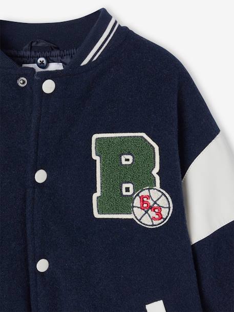Blouson teddy à capuche amovible garçon marine - vertbaudet enfant 