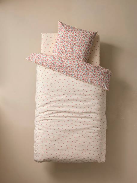 Parure housse de couette enfant et taie d'oreiller GIPSY beige / multicolore - vertbaudet enfant 