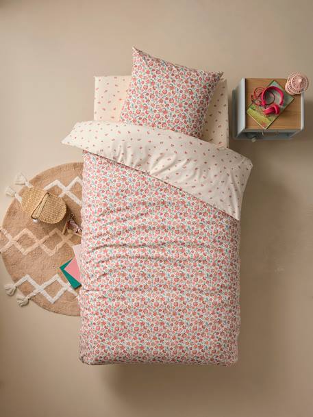 Parure housse de couette enfant et taie d'oreiller GIPSY beige / multicolore - vertbaudet enfant 