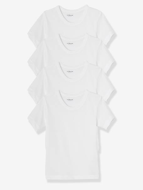 Lot de 4 T-shirts maillot de corps BASICS BLANC - vertbaudet enfant 
