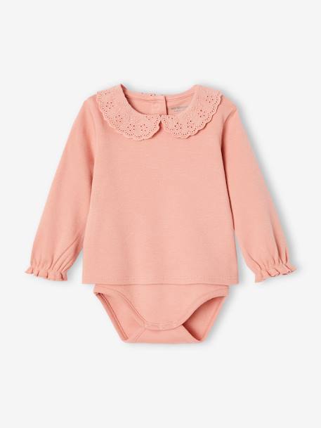 Pack of 2 Bodysuit Tops in Organic Cotton for Babies rose - vertbaudet enfant 
