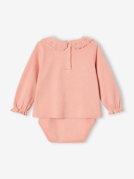 Pack of 2 Bodysuit Tops in Organic Cotton for Babies rose - vertbaudet enfant 