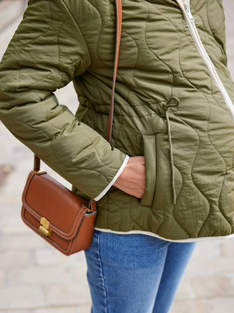 Adaptive & Reversible Padded Jacket, for Maternity & Babywearing by ENVIE DE FRAISE khaki - vertbaudet enfant 
