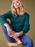 Fine Knit Jumper with Golden Button Details, by ENVIE DE FRAISE black+fir green - vertbaudet enfant 