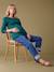 Fine Knit Jumper with Golden Button Details, by ENVIE DE FRAISE black+fir green - vertbaudet enfant 