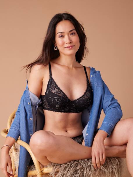 Bras in Iridescent Lace, Maternity & Nursing Special, ENVIE DE FRAISE black - vertbaudet enfant 