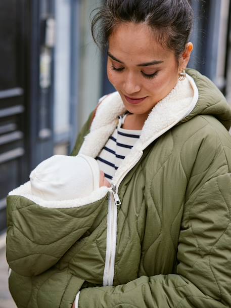 Doudoune grossesse évolutive protège bébé kaki - vertbaudet enfant 