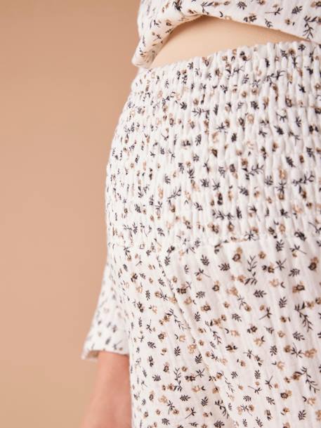 Pyjama grossesse 2 pièces en gaze de coton écru+rayé bleu - vertbaudet enfant 