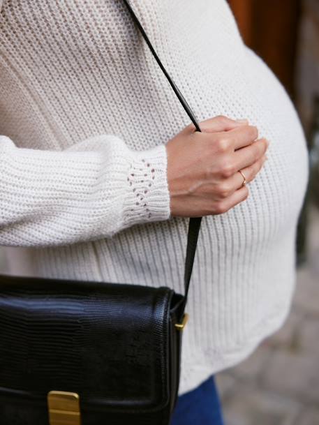 Pull grossesse et allaitement devant/dos évolutif anthracite+vanille - vertbaudet enfant 