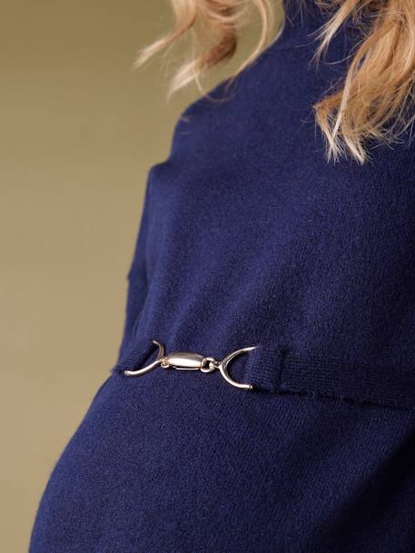 Robe-pull grossesse ceinture effet bijou marine - vertbaudet enfant 