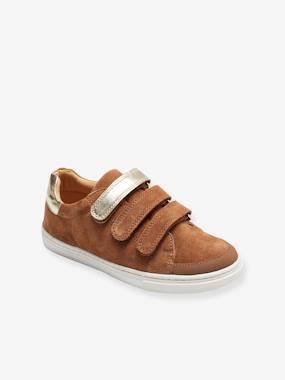 Baskets enfant fille en cuir à scratchs  - vertbaudet enfant