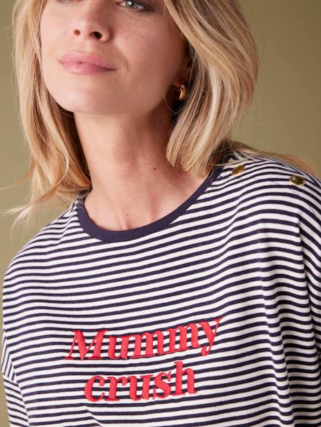 Mummy Crush Sweatshirt-Like Top for Maternity, ENVIE DE FRAISE navy blue - vertbaudet enfant 