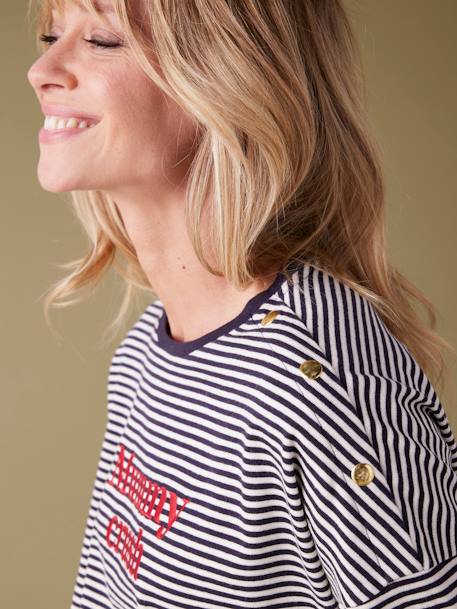 Mummy Crush Sweatshirt-Like Top for Maternity, ENVIE DE FRAISE navy blue - vertbaudet enfant 