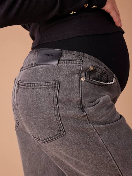 Jean de grossesse large avec bandeau denim gris - vertbaudet enfant 