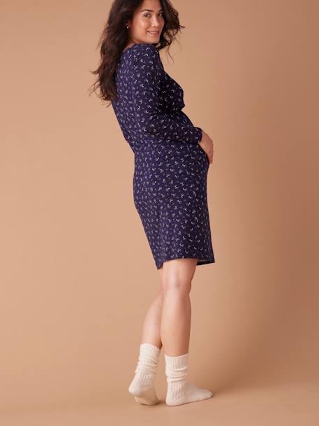 Robe à fleurs de grossesse marine+vert sapin - vertbaudet enfant 