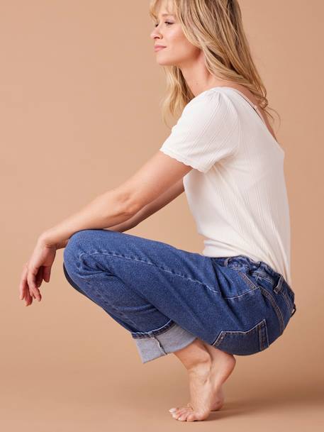 Slim Leg Jeans for Maternity, ENVIE DE FRAISE bleached denim+brut denim+denim grey - vertbaudet enfant 