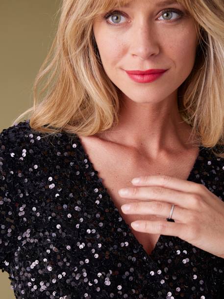 Maternity Sequin Christmas Blouse by ENVIE DE FRAISE black - vertbaudet enfant 