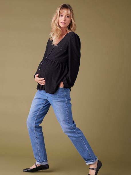 Tee-shirt blouse grossesse noir+olive - vertbaudet enfant 