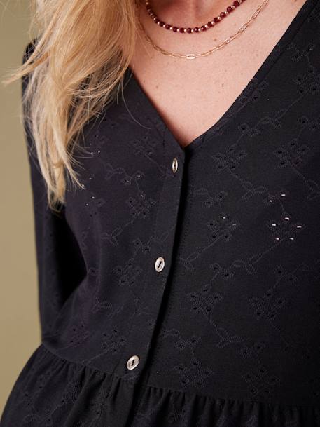 Tee-shirt blouse grossesse noir+olive - vertbaudet enfant 