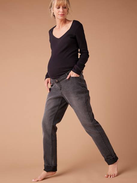 Slim Leg Jeans for Maternity, ENVIE DE FRAISE bleached denim+brut denim+denim grey - vertbaudet enfant 