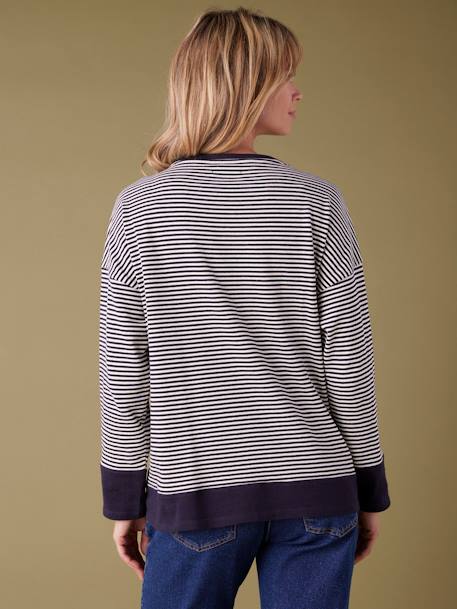 Mummy Crush Sweatshirt-Like Top for Maternity, ENVIE DE FRAISE navy blue - vertbaudet enfant 