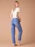 Jean de grossesse mom slim fit bandeau détachable bleu foncé+stone - vertbaudet enfant 
