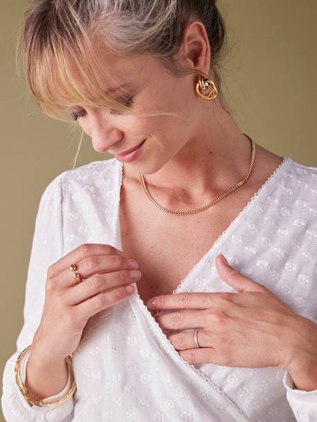 Tee-shirt blouse brodé grossesse et allaitement écru - vertbaudet enfant 