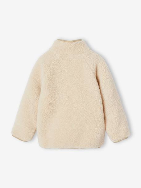 Sherpa Jacket for Girls anthracite+vanilla - vertbaudet enfant 