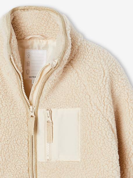 Sherpa Jacket for Girls anthracite+vanilla - vertbaudet enfant 