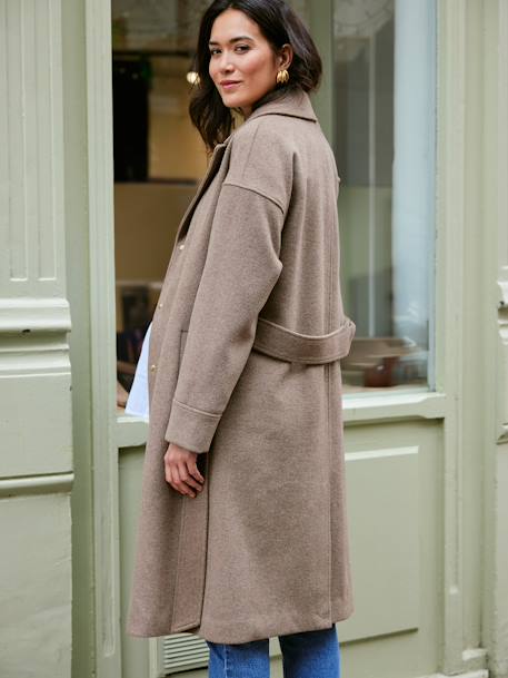 Woollen Cloth Coat, Adaptive for Maternity & Babywearing, by ENVIE DE FRAISE black+hazel - vertbaudet enfant 