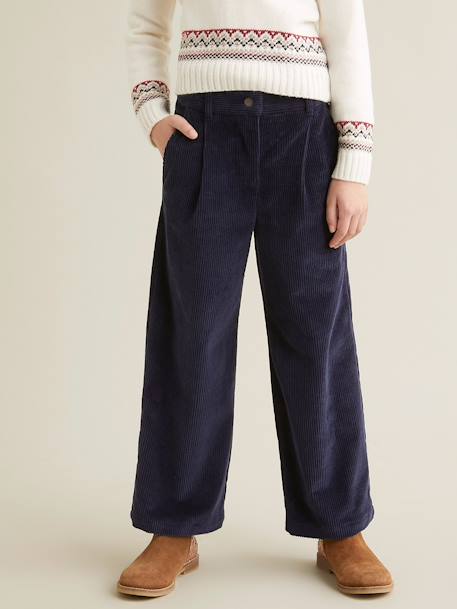 CYRILLUS wide-leg trousers beige+navy blue+raspberry pink - vertbaudet enfant 