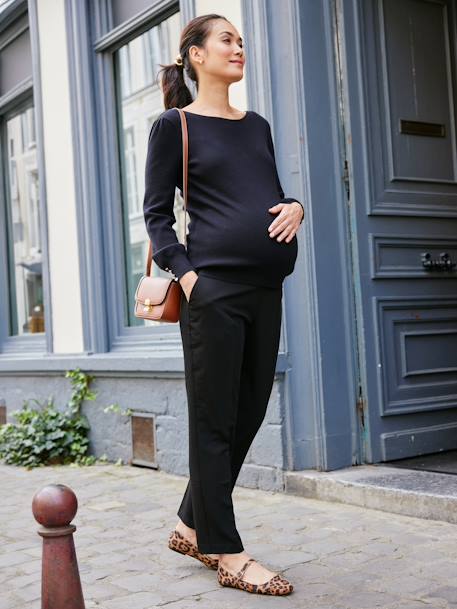 Pantalon de grossesse large à pinces noir - vertbaudet enfant 