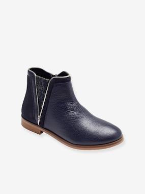 -Boots enfant fille cuir zippées