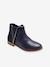 Boots enfant fille cuir zippées marine+noir+or - vertbaudet enfant 