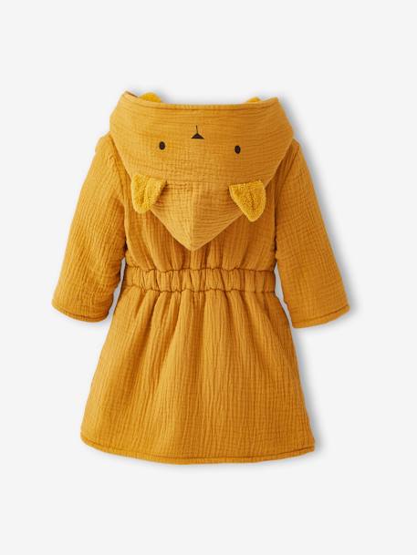 Peignoir bébé animal en gaze de coton bio* personnalisable bleu canard+ocre+rose - vertbaudet enfant 