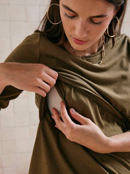 Long Top with Bow, Maternity & Nursing Special olive - vertbaudet enfant 