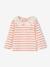 T-shirt bébé col brodé manches longues beige clair+rayé marine+rayé rouge - vertbaudet enfant 