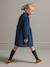 CYRILLUS velvet robe bordeaux red+navy blue - vertbaudet enfant 