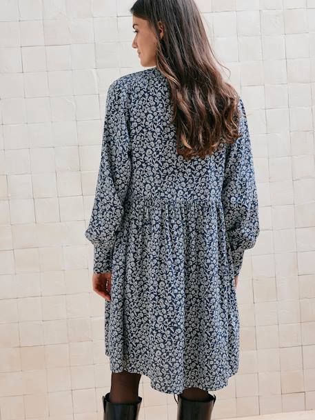 Robe courte de grossesse bleu imprimé+noir - vertbaudet enfant 