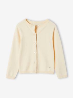 Fille-Pull, gilet, sweat-Gilet-Gilet fille maille fine BASICS