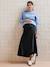 Long Sateen Skirt for Maternity black - vertbaudet enfant 