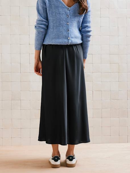 Long Sateen Skirt for Maternity black - vertbaudet enfant 