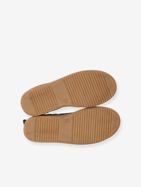 Boots enfant fille cuir zippées camel+marine+or - vertbaudet enfant 