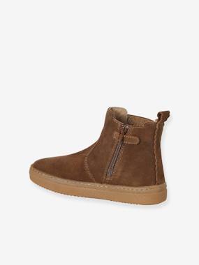 Chaussures-Boots enfant fille cuir zippées