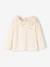 T-shirt bébé col brodé manches longues beige clair+rayé marine+rayé rouge - vertbaudet enfant 