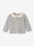 T-shirt bébé col brodé manches longues beige clair+rayé marine+rayé rouge - vertbaudet enfant 