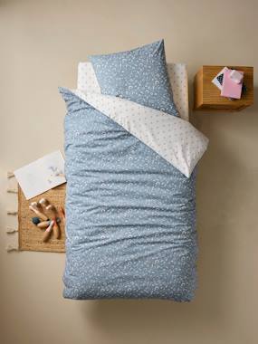 Linge de lit & Déco-Linge de lit enfant-Drap-housse-Draps housse enfant INDIA BLUE avec coton recyclé