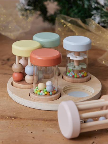 Set of 5 Musical Rattles in FSC® Wood wood - vertbaudet enfant 