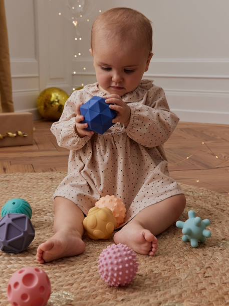 Lot de 8 balles sensorielles jaune+multicolore - vertbaudet enfant 